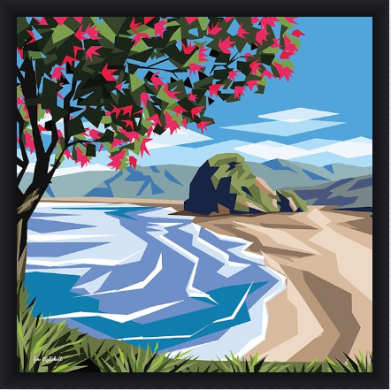 Ira Mitchell - Box Framed Notecard - West Coast Pohutukawa - XS