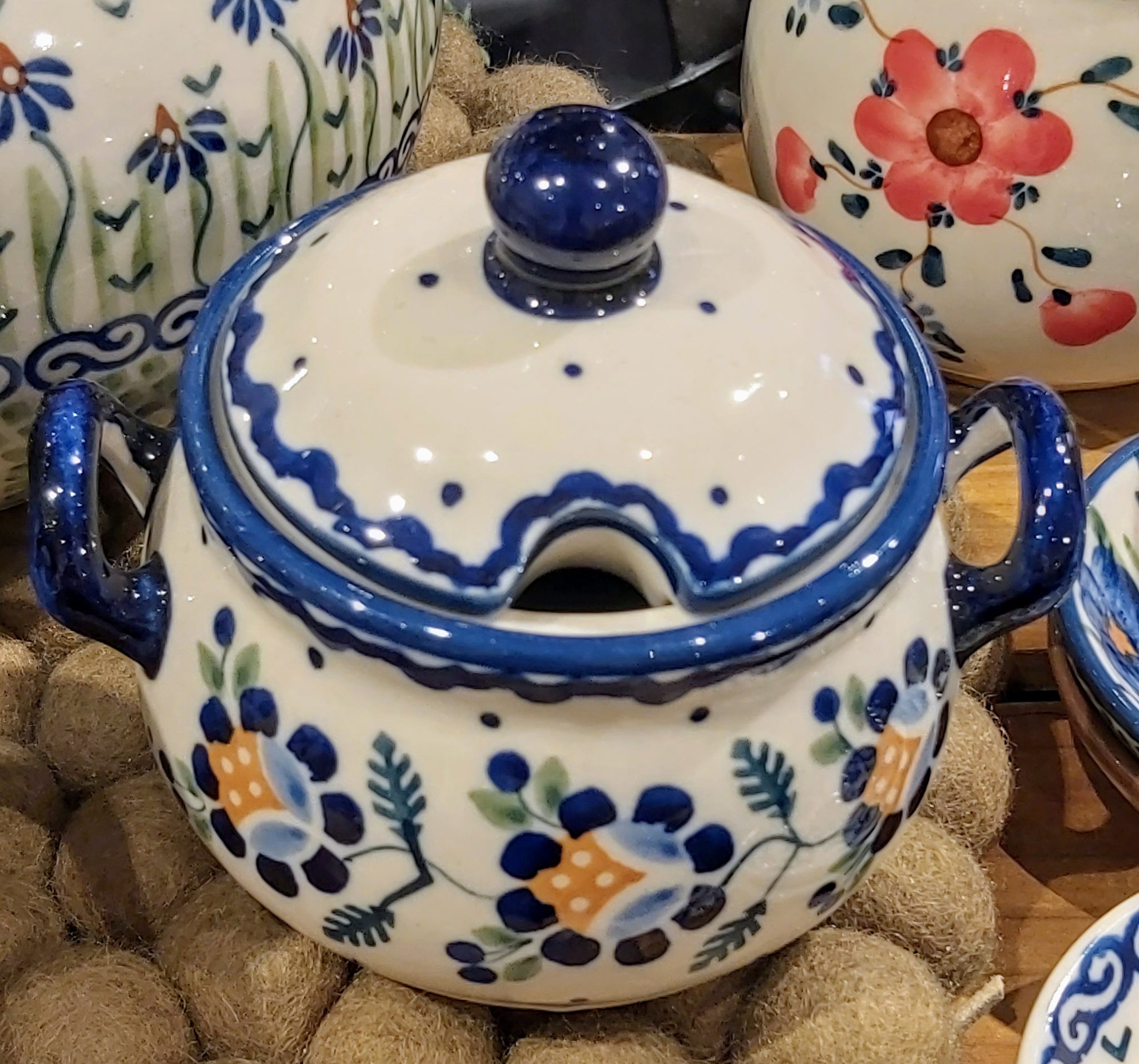Ceramic Sugar Bowl - Floral