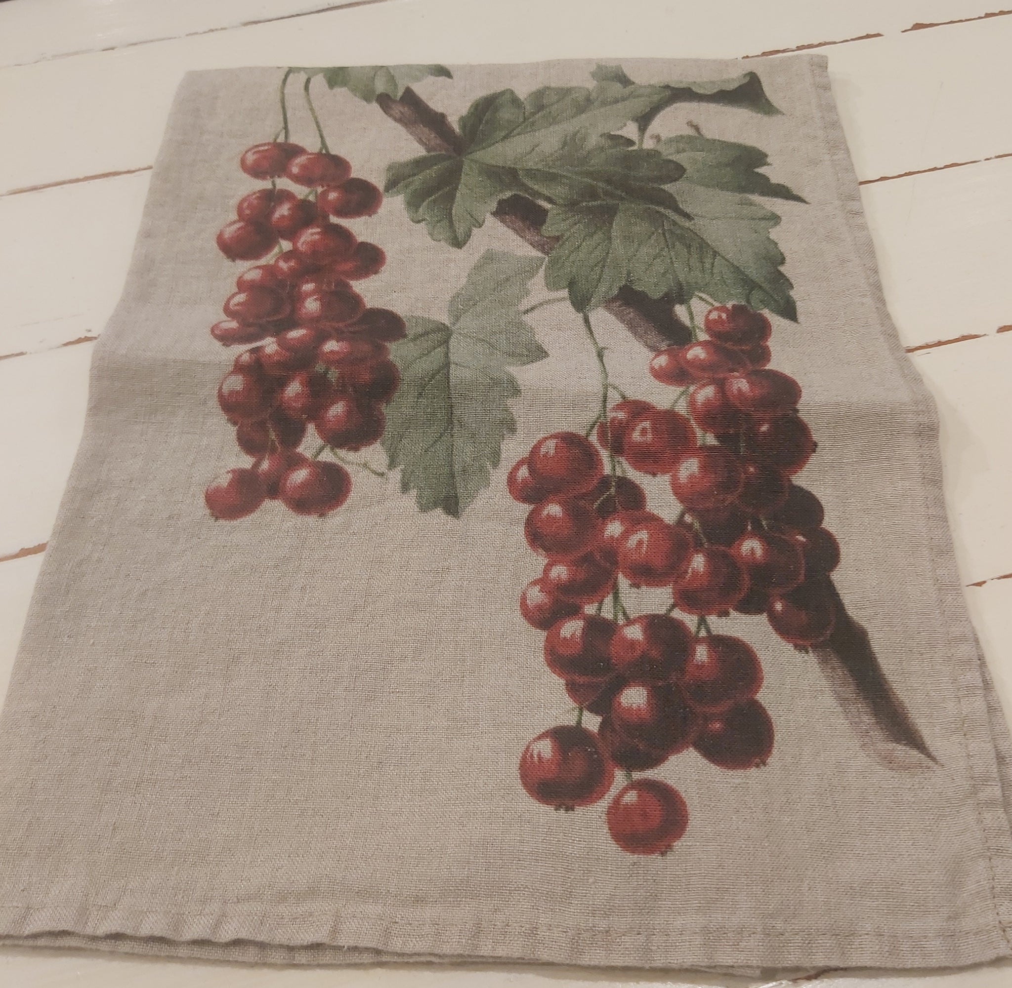 Tea Towel - Linen - Red Berries