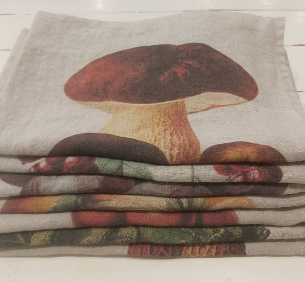 Tea Towel - Linen - Mushrooms