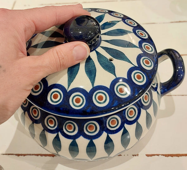 Polish Pottery - Casserole Pot - Peacock Eye