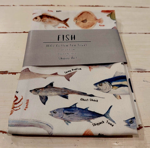 Shaxu Art - Cotton Tea Towel - Fish