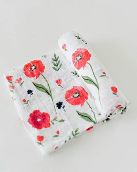 Cotton Swaddle Poppies
