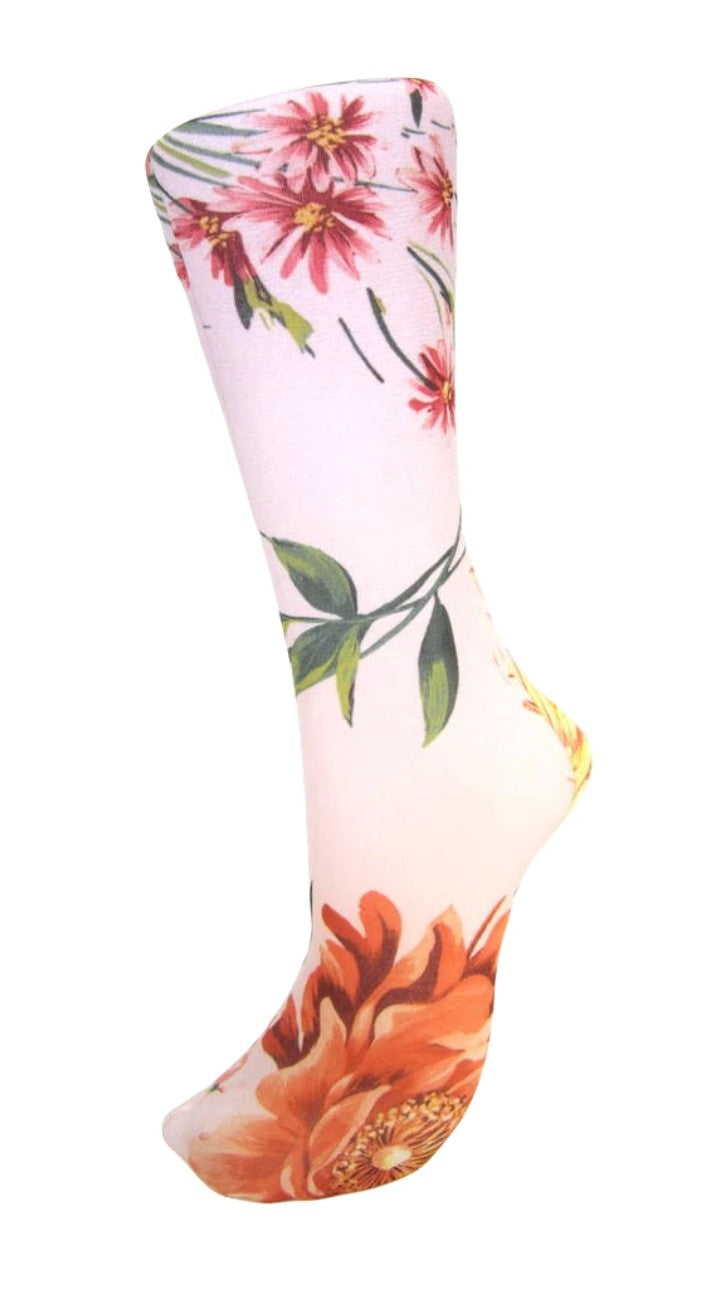 CS Couture Trouser Socks - Pink Floral