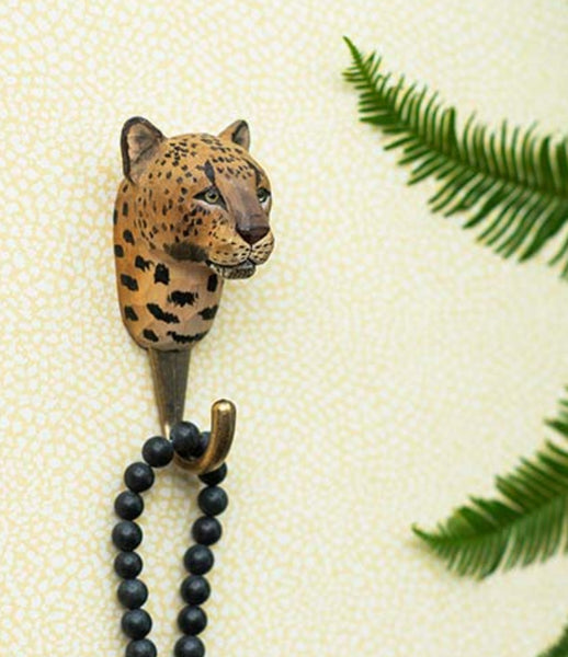 Wooden Animal Hook - Leopard